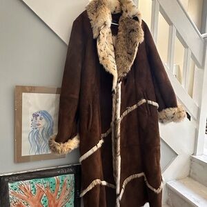 Donna Salyers Faux Fur Trimmed Coat
